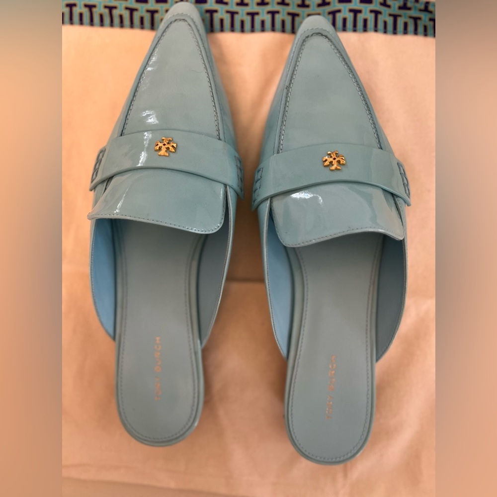 NWOT Tory Burch Turquoise Mules